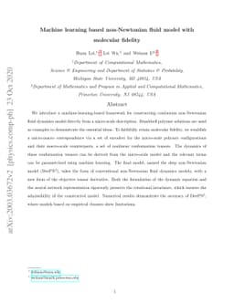 Machine learning based non-Newtonian fluid model with molecular fidelity