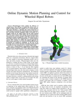 Online Dynamic Motion Planning and Control for Wheeled Biped Robots