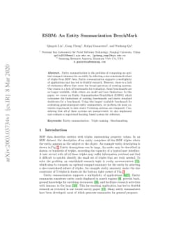 ESBM: An Entity Summarization BenchMark