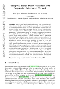 Perceptual Image Super-Resolution with Progressive Adversarial Network