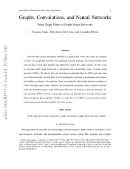 Graphs, Convolutions, and Neural Networks: From Graph Filters to Graph
  Neural Networks