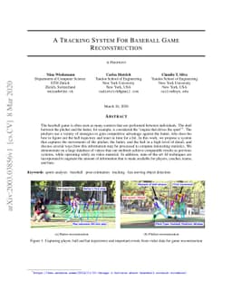 A Tracking System For Baseball Game Reconstruction