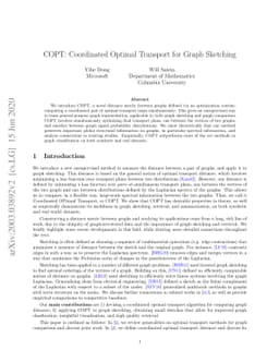 COPT: Coordinated Optimal Transport for Graph Sketching