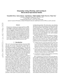 Integrating Acting, Planning and Learning in Hierarchical Operational
  Models