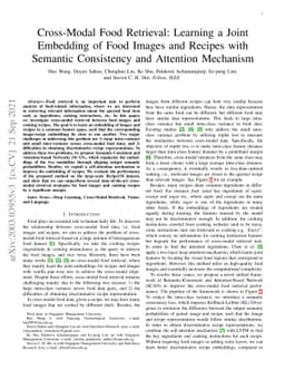 Cross-Modal Food Retrieval: Learning a Joint Embedding of Food Images
  and Recipes with Semantic Consistency and Attention Mechanism