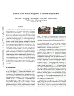 Context-Aware Domain Adaptation in Semantic Segmentation