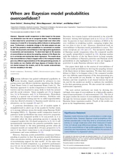 When are Bayesian model probabilities overconfident?