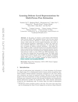Learning Delicate Local Representations for Multi-Person Pose Estimation