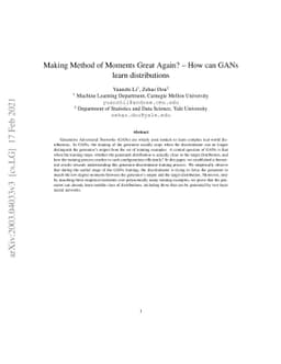 Making Method of Moments Great Again? -- How can GANs learn
  distributions