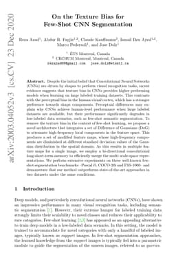 On the Texture Bias for Few-Shot CNN Segmentation