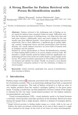 A Strong Baseline for Fashion Retrieval with Person Re-Identification
  Models