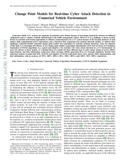 Change Point Models for Real-time Cyber Attack Detection in Connected
  Vehicle Environment