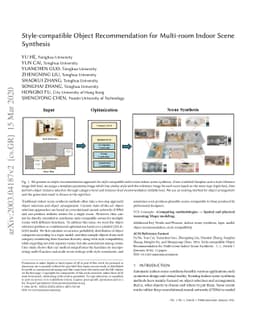 Style-compatible Object Recommendation for Multi-room Indoor Scene
  Synthesis
