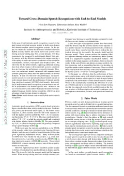 Toward Cross-Domain Speech Recognition with End-to-End Models