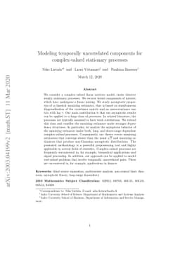 Modeling temporally uncorrelated components for complex-valued
  stationary processes