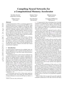 Compiling Neural Networks for a Computational Memory Accelerator