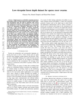 Low-viewpoint forest depth dataset for sparse rover swarms