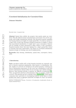 Correlated Initialization for Correlated Data