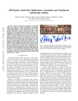 SDVTracker: Real-Time Multi-Sensor Association and Tracking for
  Self-Driving Vehicles