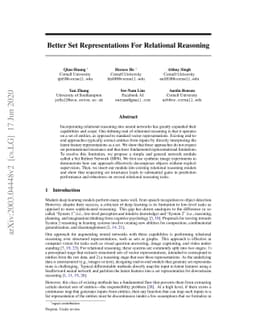 Better Set Representations For Relational Reasoning