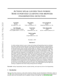 Actions speak louder than words: Semi-supervised learning for browser
  fingerprinting detection