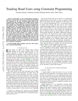 Tracking Road Users using Constraint Programming