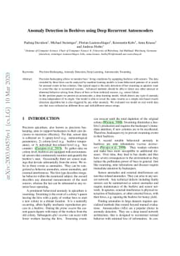 Anomaly Detection in Beehives using Deep Recurrent Autoencoders