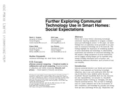 Further Exploring Communal Technology Use in Smart Homes: Social
  Expectations