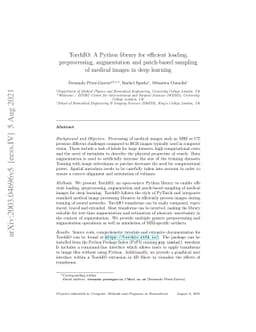 TorchIO: A Python library for efficient loading, preprocessing,
  augmentation and patch-based sampling of medical images in deep learning