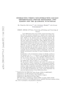 Interactive versus non-interactive locally differentially private
  estimation: Two elbows for the quadratic functional