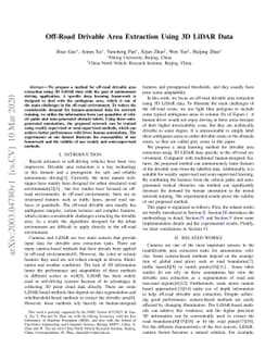 Off-Road Drivable Area Extraction Using 3D LiDAR Data