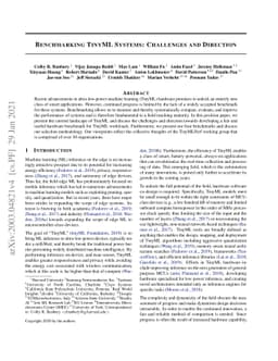Benchmarking TinyML Systems: Challenges and Direction