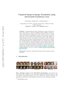 Unpaired Image-to-Image Translation using Adversarial Consistency Loss
