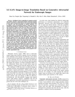 LC-GAN: Image-to-image Translation Based on Generative Adversarial
  Network for Endoscopic Images