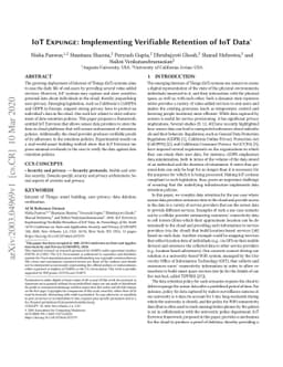 IoT Expunge: Implementing Verifiable Retention of IoT Data