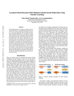 Localized Flood DetectionWith Minimal Labeled Social Media Data Using
  Transfer Learning