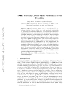 SAFE: Similarity-Aware Multi-Modal Fake News Detection
