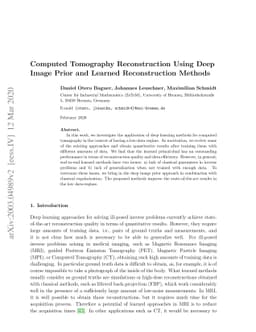 Computed Tomography Reconstruction Using Deep Image Prior and Learned
  Reconstruction Methods