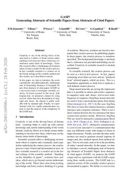 GASP! Generating Abstracts of Scientific Papers from Abstracts of Cited
  Papers