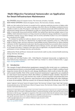 Multi-Objective Variational Autoencoder: an Application for Smart
  Infrastructure Maintenance