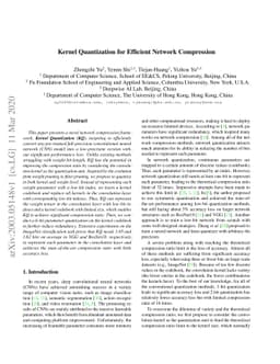 Kernel Quantization for Efficient Network Compression