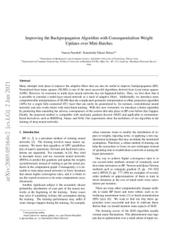 Improving the Backpropagation Algorithm with Consequentialism Weight
  Updates over Mini-Batches