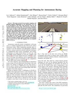Accurate Mapping and Planning for Autonomous Racing