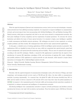 Machine Learning for Intelligent Optical Networks: A Comprehensive
  Survey