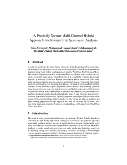 A Precisely Xtreme-Multi Channel Hybrid Approach For Roman Urdu
  Sentiment Analysis