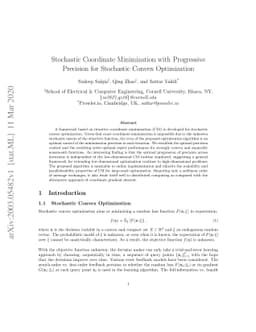 Stochastic Coordinate Minimization with Progressive Precision for
  Stochastic Convex Optimization