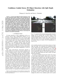 Confidence Guided Stereo 3D Object Detection with Split Depth Estimation