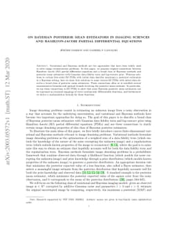On Bayesian posterior mean estimators in imaging sciences and
  Hamilton-Jacobi Partial Differential Equations