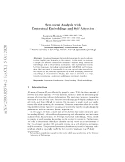 Sentiment Analysis with Contextual Embeddings and Self-Attention