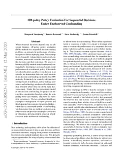 Off-policy Policy Evaluation For Sequential Decisions Under Unobserved
  Confounding